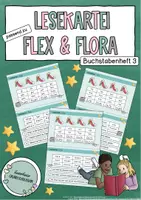 Vorschau - Arbeitsblätter - Lesekartei / Leseteppich (passend zum Flex & Flora Buchstabenheft 3 - zweifach differenziert) - Deckblatt