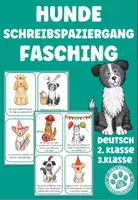 Vorschau - Stationenlernen - Hunde Schreibspaziergang Fasching differenziert Deutsch 2.Klasse, 3.Klasse - Deckblatt