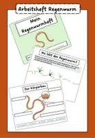 Vorschau - Arbeitsblätter - Regenwurm - Arbeitsheft - Deckblatt