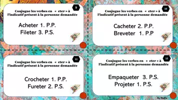 Aperçu - Apprentissages en autonomie - conjugaison cartes à tâches verbes en eter - Page 3
