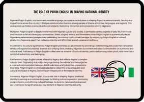 Vorschau - Aufgabenkarten - Pidgin English: Shaping Nigerian National Identity? (Panel Discussion / Role Play / Talkshow / Q1 Q2) - Seite 2
