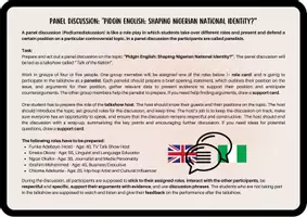 Vorschau - Aufgabenkarten - Pidgin English: Shaping Nigerian National Identity? (Panel Discussion / Role Play / Talkshow / Q1 Q2) - Seite 3