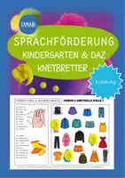 Vorschau - Spiele - Sprachförderung Kindergarten Vorschule und DAZ - KNETBRETTER "Kleidung" | Daz Sprachförderung Vorschule Sprachförderung Kita - Deckblatt