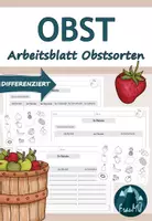 Vorschau - Arbeitsblätter - FREEBIE - 1./2.Klasse: Differenziertes Arbeitsblatt zum Thema Obst - Deckblatt