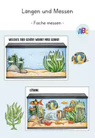 Vorschau - Stationenlernen - Längen und messen : Fische messen - Deckblatt
