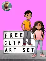 Vorschau - selbst erstellte Cliparts/Grafiken - FREEBIE! Clipart-Set Comic Teens I - Deckblatt