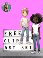 Vorschau - selbst erstellte Cliparts/Grafiken - FREEBIE! Clipart-Set Comic Teens II - Deckblatt