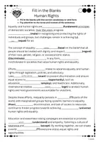 Vorschau - Arbeitsblätter - Lückentext - Fill in the Blanks on Human Rights - Seite 1
