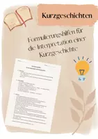 Vorschau - Arbeitsblätter - Formulierungshilfen - Interpretation einer Kurzgeschichte (+ Word-Datei) - Deckblatt