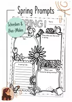 Vorschau - Arbeitsblätter - Spring Writing Prompts - Schreibanlässe Frühling/Ausmalen - Deckblatt