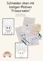 Vorschau - Spiele - Schneidübungen kreativ gestaltet - Haare schneiden - Deckblatt