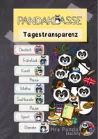 Vorschau - Präsentationen/Tafelbilder - Pandaklasse: Tagestransparenz (Tafelkarten) - Deckblatt