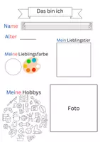 Vorschau - Arbeitsblätter - Steckbrief 1. Klasse - Deckblatt