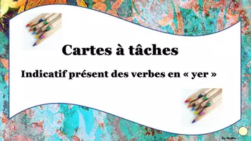 Aperçu - Apprentissages en autonomie - cartes à tâches indicatif présent des verbes en yer - Page de couverture