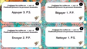 Aperçu - Apprentissages en autonomie - cartes à tâches indicatif présent des verbes en yer - Page 2