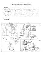 Vorschau - Klassenarbeiten - Klassenarbeit: Eine Fabel zu Bildern schreiben: Der Fuchs und der Storch - Deckblatt