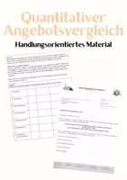 Vorschau - Arbeitsblätter - Arbeitsblatt quantitativer Angebotsvergleich - Deckblatt
