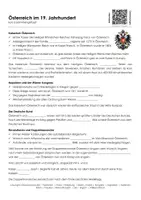 Vorschau - Arbeitsblätter - Österreich im 19. Jahrhundert kurz zusammengefasst (mit Erklärvideo) - Deckblatt