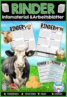 Vorschau - Unterrichtsreihen - SÄUGETIERE LERNWERKSTATT BUNDLE - Flipbooks, Infotexte, Arbeitsblätter, Poster-Projekte, Steckbriefe - Hund, Katze, Pferd, Rind + Schwein - Seite 1