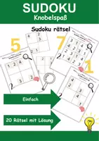 Vorschau - Arbeitsblätter - Sudoku Rätsel einfach - 20 Rätsel mit Lösungen - Mathematik - Deckblatt