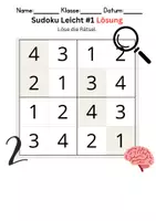 Vorschau - Arbeitsblätter - Sudoku Rätsel einfach - 20 Rätsel mit Lösungen - Mathematik - Seite 3