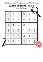 Vorschau - Arbeitsblätter - Sudoku Rätsel mittelschwer - 20 Rätsel mit Lösungen - Mathematik - Seite 3