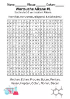 Vorschau - Arbeitsblätter - Wortsuche Alkane - Chemie Unterricht - Deckblatt