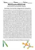 Vorschau - Arbeitsblätter - Wortsuche Alkane - Chemie Unterricht - Seite 1