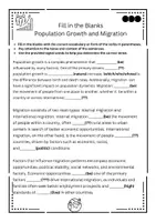Vista previa - Hojas de trabajo - Textos cloze - Population and migration - página 2