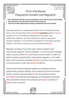 Vista previa - Hojas de trabajo - Textos cloze - Population and migration - página 3