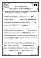 anteprima - Esercizi - Fill in the Blanks - Population and migration (2) - Pagina 1