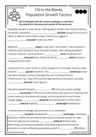 Προεπισκόπηση - Φύλλα εργασίας - Fill in the Blanks - Population Growth Factors- Κείμενα με Συμπλήρωση κενών - Σελίδα 2