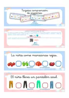 Vista previa - Refuerzo / NEE / Materiales de apoyo - TARJETAS COMPRENSIÓN DE ORACIONES (MINÚSCULA) - página 1