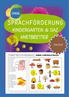 Vorschau - Spiele - Sprachförderung Kindergarten Vorschule und DAZ - KNETBRETTER "Herbst" | Daz Sprachförderung Vorschule Sprachförderung Kita - Deckblatt