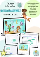 Vorschau - Arbeitsblätter - Interaktiv Unterwasserwelt 1.Klasse, DaZ Lesen und schreiben zu Bildern Wortschatz - Deckblatt