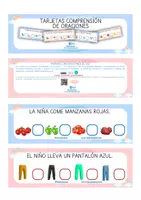 Vista previa - Refuerzo / NEE / Materiales de apoyo - TARJETAS COMPRENSIÓN DE ORACIONES MAYÚSCULA - página 1