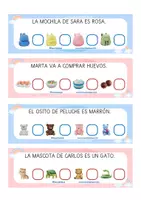 Vista previa - Refuerzo / NEE / Materiales de apoyo - TARJETAS COMPRENSIÓN DE ORACIONES MAYÚSCULA - página 3
