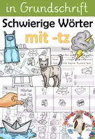 Vorschau - Unterrichtsreihen - Wörter mit tz / z - GRUNDSCHRIFT - Arbeitsblätter für Deutsch inklusive Minilesespur, Schleichdiktat und Puzzle - Deckblatt