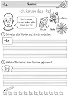 Vorschau - Unterrichtsreihen - Wörter mit tz / z - GRUNDSCHRIFT - Arbeitsblätter für Deutsch inklusive Minilesespur, Schleichdiktat und Puzzle - Seite 2
