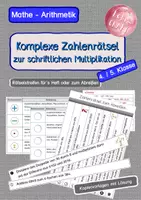Vorschau - Arbeitsblätter - Komplexe Zahlenrätsel (zur schriftlichen Multiplikation) + Merkblatt - differenzierte Rechenstreifen - Deckblatt