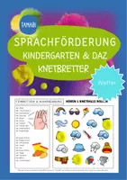 Vorschau - Spiele - Sprachförderung Kindergarten & DAZ - KNETBRETTER "Wetter" | Daz Sprachförderung Vorschule Sprachförderung Kita - Deckblatt