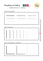 Vista previa - Hojas de trabajo - Practico mi letra Trazos rectos y curvos - página 1