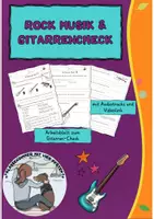 Vorschau - Arbeitsblätter - Rockmusik, Gitarrencheck, Vertretungsstunde, Musik, Musiktheorie, Stundenentwurf, interaktives Quiz - Deckblatt