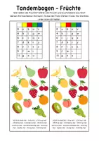 Aperçu - Jeux - Allemand - 4 feuilles de tandem - loisirs, couleurs, chiffres, vêtements, meubles, fruits, aliments - Page 1