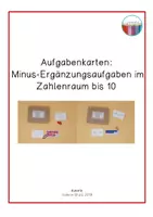 Vorschau - Fördermaterial/Inklusion - Aufgabenkarten: Minus-Ergänzungsaufgaben im Zahlenraum bis 10 - Deckblatt