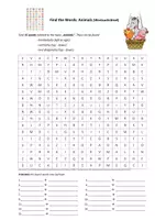 Vorschau - Interaktives Material - Wortsuchrätsel Englisch: Animals (mit Lösung) - Deckblatt