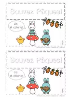Aperçu - Feuilles d'exercices - Livre de lecture et coloriage: Paques - Page 1