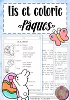 Aperçu - Feuilles d'exercices - Lis et Colorie Fiches: Paques - Page de couverture