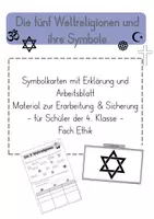 Vorschau - Arbeitsblätter - Die 5 Weltreligionen und ihre Symbole - Deckblatt