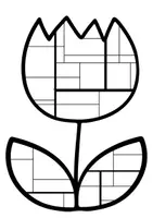 Vorschau - Mal- und Bastelvorlagen - Ausmalbilder: Frühling /im Stil von Piet Mondrian - Seite 3